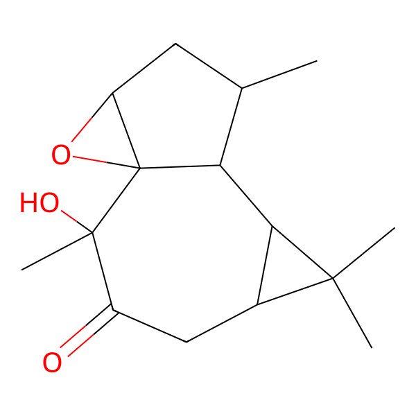 2D Structure of (1S,2S,5R,7R,8S,9R,11R)-2-hydroxy-2,6,6,9-tetramethyl-12-oxatetracyclo[6.4.0.01,11.05,7]dodecan-3-one