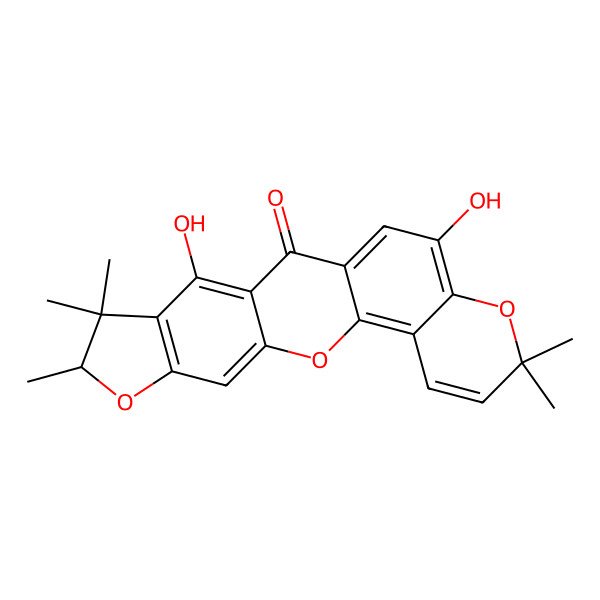 2D Structure of (7S)-4,20-dihydroxy-6,6,7,17,17-pentamethyl-8,12,18-trioxapentacyclo[11.8.0.03,11.05,9.014,19]henicosa-1(21),3,5(9),10,13,15,19-heptaen-2-one