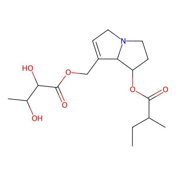 2D Structure of [(1R,8R)-7-[[(2R,3S)-2,3-dihydroxybutanoyl]oxymethyl]-2,3,5,8-tetrahydro-1H-pyrrolizin-1-yl] (2R)-2-methylbutanoate