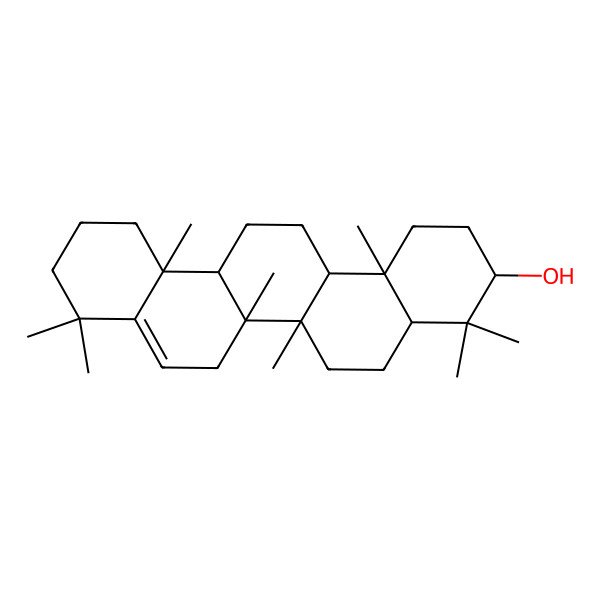 2D Structure of (3R,4aS,6aR,6aR,6bR,12aR,14aR,14bR)-4,4,6a,6b,9,9,12a,14b-octamethyl-1,2,3,4a,5,6,6a,7,10,11,12,13,14,14a-tetradecahydropicen-3-ol 2D Structure of (3R,4aS,6aR,6aR,6bR,12aR,14aR,14bR)-4,4,6a,6b,9,9,12a,14b-octamethyl-1,2,3,4a,5,6,6a,7,10,11,12,13,14,14a-tetradecahydropicen-3-ol