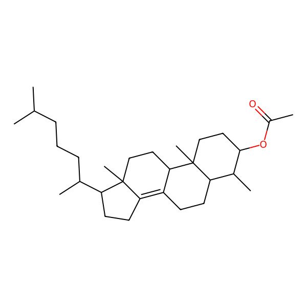 2D Structure of [(3S,4S,5S,9R,10S,13R,17R)-4,10,13-trimethyl-17-[(2R)-6-methylheptan-2-yl]-2,3,4,5,6,7,9,11,12,15,16,17-dodecahydro-1H-cyclopenta[a]phenanthren-3-yl] acetate