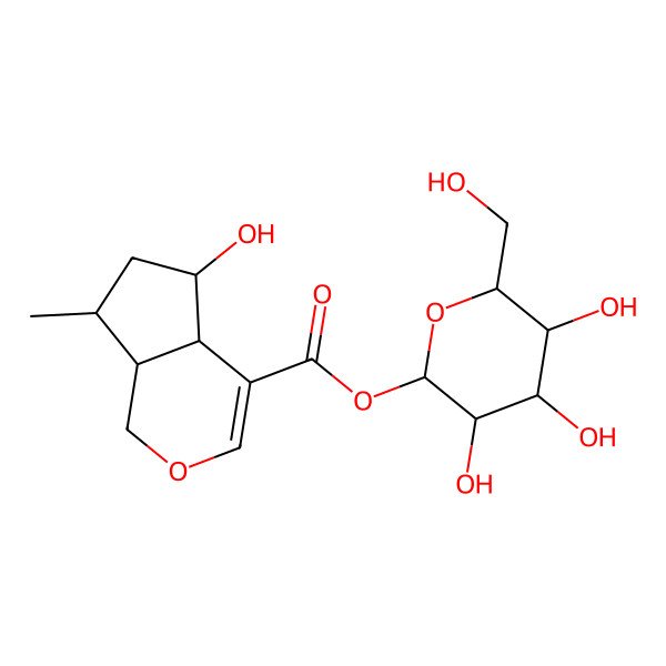 2D Structure of [3,4,5-Trihydroxy-6-(hydroxymethyl)oxan-2-yl] 5-hydroxy-7-methyl-1,4a,5,6,7,7a-hexahydrocyclopenta[c]pyran-4-carboxylate
