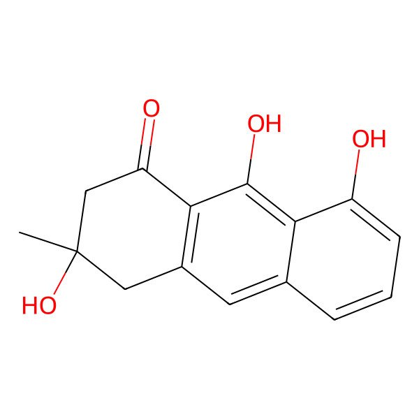 2D Structure of 3,8,9-Trihydroxy-3-methyl-2,4-dihydroanthracen-1-one