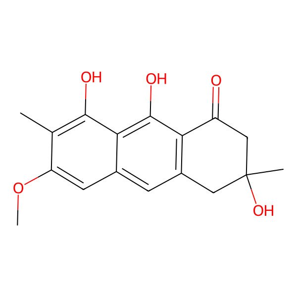 2D Structure of 3,8,9-Trihydroxy-6-methoxy-3,7-dimethyl-2,4-dihydroanthracen-1-one