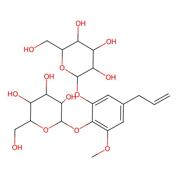 2D Structure of 2-(Hydroxymethyl)-6-[3-methoxy-5-prop-2-enyl-2-[3,4,5-trihydroxy-6-(hydroxymethyl)oxan-2-yl]oxyphenoxy]oxane-3,4,5-triol