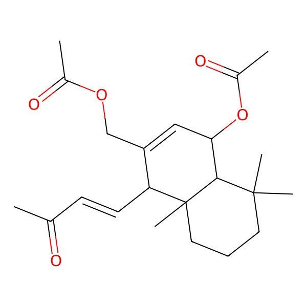 2D Structure of [(1S,4R,4aR,8aS)-4-acetyloxy-5,5,8a-trimethyl-1-[(E)-3-oxobut-1-enyl]-1,4,4a,6,7,8-hexahydronaphthalen-2-yl]methyl acetate