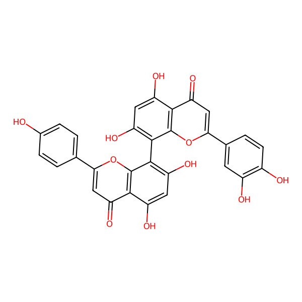 2D Structure of 8-[2-(3,4-Dihydroxyphenyl)-5,7-dihydroxy-4-oxochromen-8-yl]-5,7-dihydroxy-2-(4-hydroxyphenyl)chromen-4-one