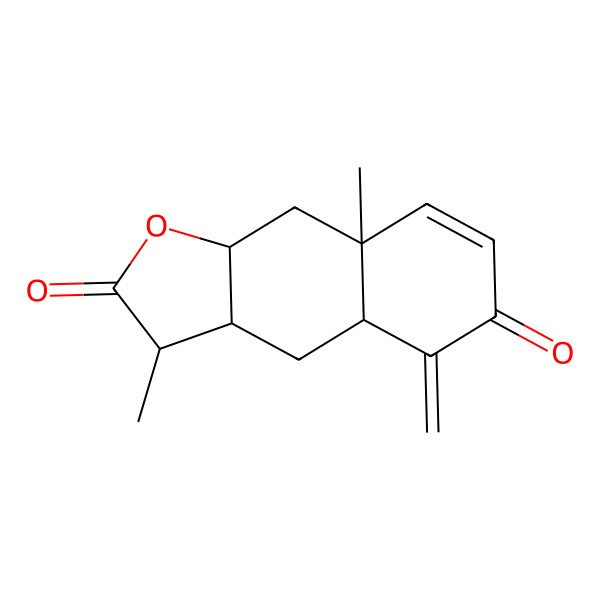 2D Structure of 3,8a-Dimethyl-5-methylidene-3,3a,4,4a,9,9a-hexahydrobenzo[f][1]benzofuran-2,6-dione