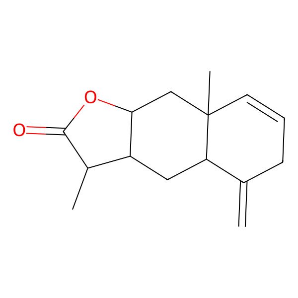 2D Structure of 3,8a-dimethyl-5-methylidene-3a,4,4a,6,9,9a-hexahydro-3H-benzo[f][1]benzofuran-2-one