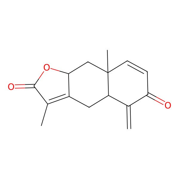 2D Structure of 3,8a-Dimethyl-5-methylidene-4,4a,9,9a-tetrahydrobenzo[f][1]benzofuran-2,6-dione