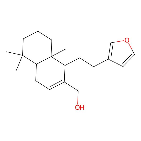 2D Structure of [(1S,4aR,8aR)-1-[2-(furan-3-yl)ethyl]-5,5,8a-trimethyl-1,4,4a,6,7,8-hexahydronaphthalen-2-yl]methanol