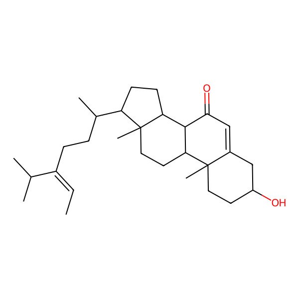 2D Structure of 3-Hydroxy-10,13-dimethyl-17-(5-propan-2-ylhept-5-en-2-yl)-1,2,3,4,8,9,11,12,14,15,16,17-dodecahydrocyclopenta[a]phenanthren-7-one