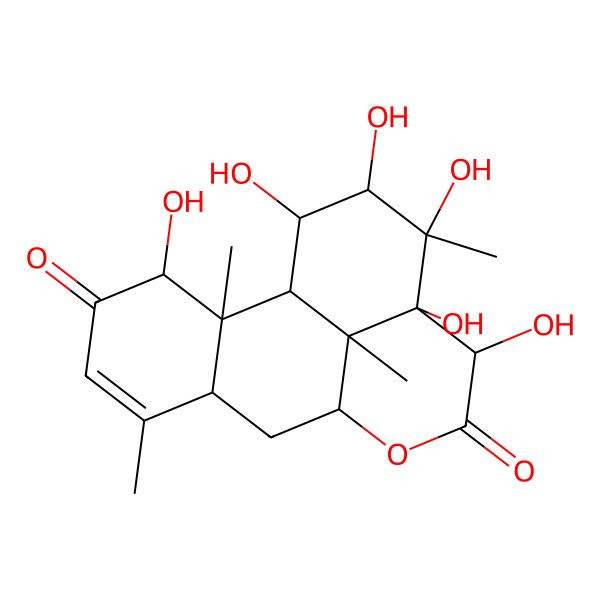 2D Structure of (1R,2S,3S,7S,9R,12R,13R,14R,15S,16R,17S)-3,12,13,14,15,16-hexahydroxy-2,6,14,17-tetramethyl-10-oxatetracyclo[7.7.1.02,7.013,17]heptadec-5-ene-4,11-dione