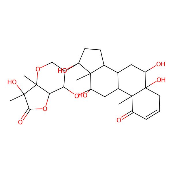 2D Structure of (1S,3R,4R,7R,8S,11R,12R,15S,16S,18R,19R,24R,25S,27S)-1,7,12,18,19-pentahydroxy-7,8,24,27-tetramethyl-2,5,9-trioxaheptacyclo[13.11.1.03,11.04,8.012,27.016,25.019,24]heptacos-21-ene-6,23-dione