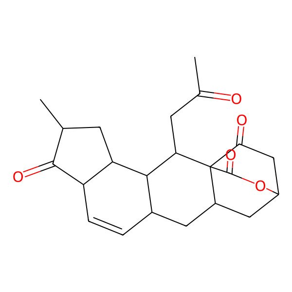 2D Structure of (1S,2S,3R,4R,6R,8R,11R,13S,15R)-6-methyl-2-(2-oxopropyl)-16-oxapentacyclo[13.2.2.01,13.03,11.04,8]nonadec-9-ene-7,17,18-trione