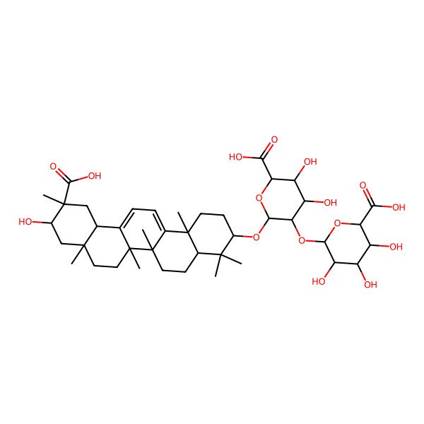 2D Structure of 6-[6-Carboxy-2-[(11-carboxy-10-hydroxy-4,4,6a,6b,8a,11,14b-heptamethyl-1,2,3,4a,5,6,7,8,9,10,12,12a-dodecahydropicen-3-yl)oxy]-4,5-dihydroxyoxan-3-yl]oxy-3,4,5-trihydroxyoxane-2-carboxylic acid