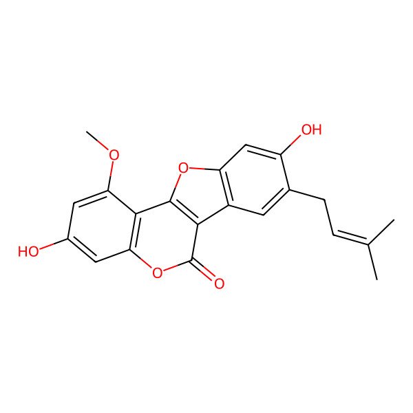 2D Structure of 3,9-Dihydroxy-1-methoxy-8-prenylcoumestan