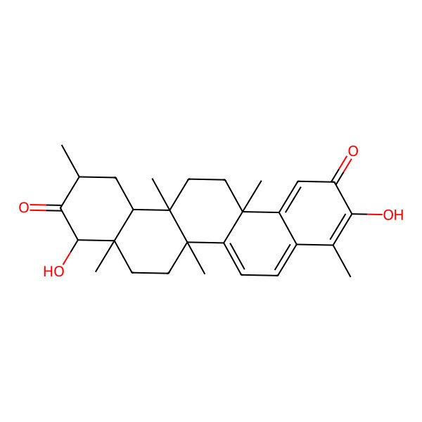 2D Structure of 3,9-Dihydroxy-4,6a,6b,8a,11,14a-hexamethyl-7,8,9,11,12,12a,13,14-octahydropicene-2,10-dione