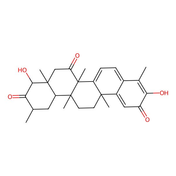 2D Structure of 3,9-dihydroxy-4,6a,6b,8a,11,14a-hexamethyl-9,11,12,12a,13,14-hexahydro-8H-picene-2,7,10-trione