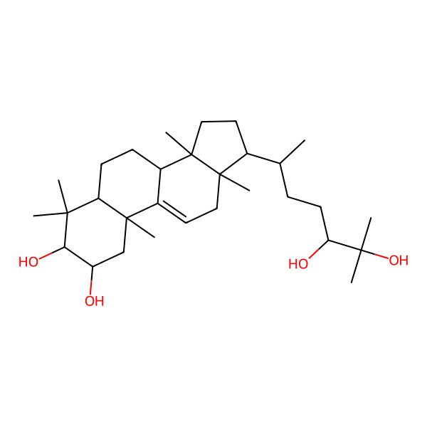 2D Structure of 17-(5,6-dihydroxy-6-methylheptan-2-yl)-4,4,10,13,14-pentamethyl-2,3,5,6,7,8,12,15,16,17-decahydro-1H-cyclopenta[a]phenanthrene-2,3-diol