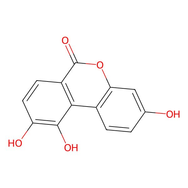 2D Structure of 3,9,10-Trihydro xydibenzo[b,d]pyran-6-one