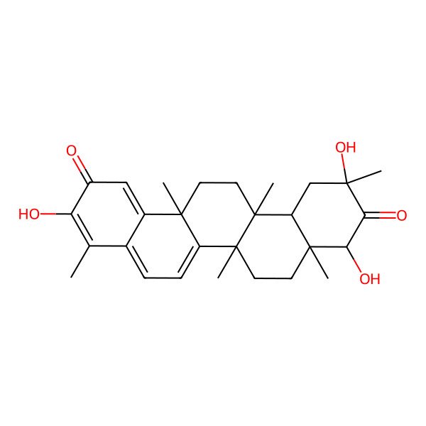2D Structure of 3,9,11-trihydroxy-4,6a,6b,8a,11,14a-hexamethyl-8,9,12,12a,13,14-hexahydro-7H-picene-2,10-dione