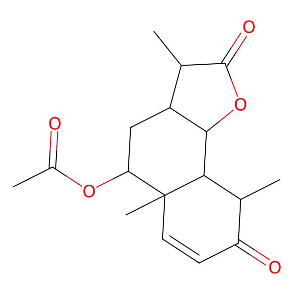 2D Structure of [(3R,3aS,5S,5aS,9S,9aS,9bS)-3,5a,9-trimethyl-2,8-dioxo-3a,4,5,9,9a,9b-hexahydro-3H-benzo[g][1]benzofuran-5-yl] acetate