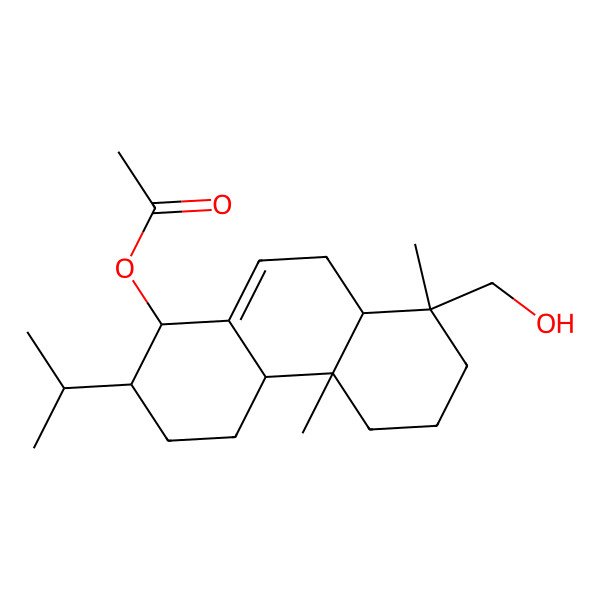 2D Structure of [8-(Hydroxymethyl)-4b,8-dimethyl-2-propan-2-yl-1,2,3,4,4a,5,6,7,8a,9-decahydrophenanthren-1-yl] acetate