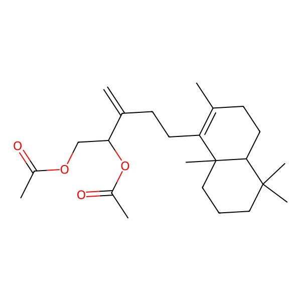 2D Structure of [(2S)-5-[(4aR,8aR)-2,5,5,8a-tetramethyl-3,4,4a,6,7,8-hexahydronaphthalen-1-yl]-2-acetyloxy-3-methylidenepentyl] acetate