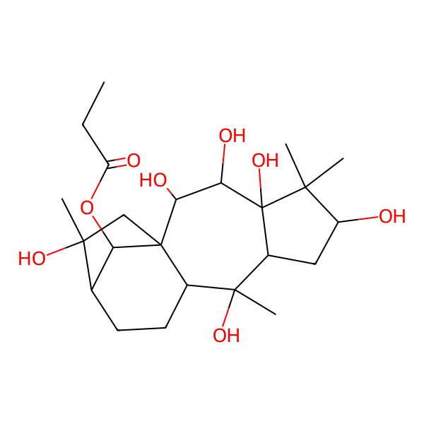 2D Structure of [(1S,2S,3R,4R,6S,8S,9R,10R,13R,14R,16R)-2,3,4,6,9,14-hexahydroxy-5,5,9,14-tetramethyl-16-tetracyclo[11.2.1.01,10.04,8]hexadecanyl] propanoate
