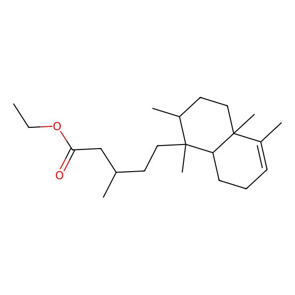 2D Structure of ethyl (3R)-5-[(1S,2R,4aR,8aR)-1,2,4a,5-tetramethyl-2,3,4,7,8,8a-hexahydronaphthalen-1-yl]-3-methylpentanoate