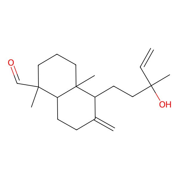 2D Structure of (1S,4aR)-5-[(3S)-3-hydroxy-3-methylpent-4-enyl]-1,4a-dimethyl-6-methylidene-3,4,5,7,8,8a-hexahydro-2H-naphthalene-1-carbaldehyde
