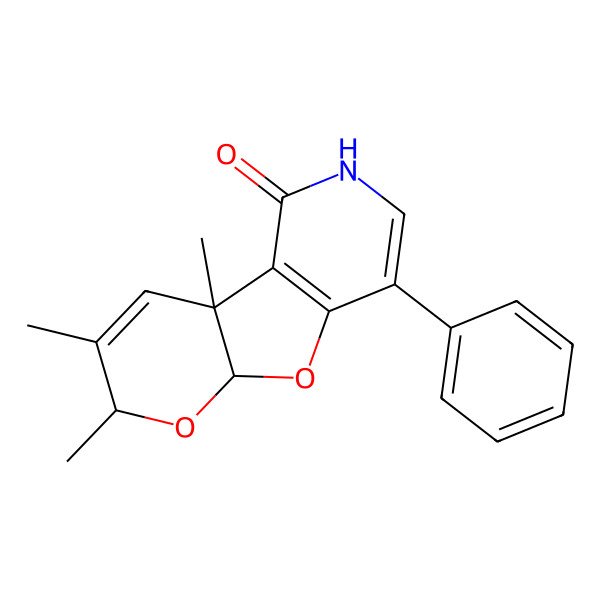 2D Structure of (1R,9S,11R)-1,11,12-trimethyl-6-phenyl-8,10-dioxa-4-azatricyclo[7.4.0.02,7]trideca-2(7),5,12-trien-3-one