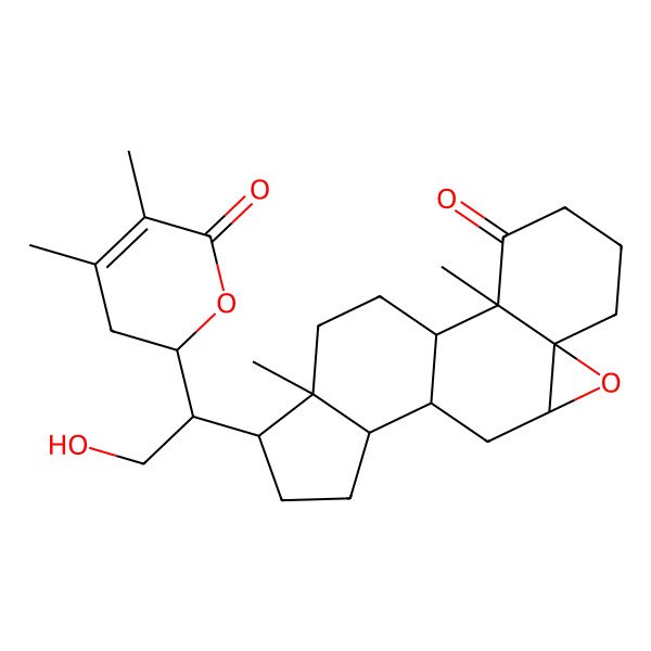2D Structure of (1S,2R,7S,9R,11S,12S,15R,16S)-15-[(1R)-1-[(2R)-4,5-dimethyl-6-oxo-2,3-dihydropyran-2-yl]-2-hydroxyethyl]-2,16-dimethyl-8-oxapentacyclo[9.7.0.02,7.07,9.012,16]octadecan-3-one