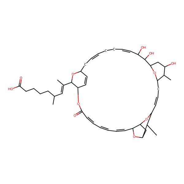 2D Structure of (E)-6-methyl-8-[(4Z,6Z,8E,10R,12R,14R,16S,17E,22S,24R,27E,31E,40R)-22,25,26-trihydroxy-21,40-dimethyl-3-oxo-2,11,15,35,39-pentaoxapentacyclo[32.2.2.112,16.120,24.010,14]tetraconta-4,6,8,17,27,31,37-heptaen-36-yl]non-7-enoic acid
