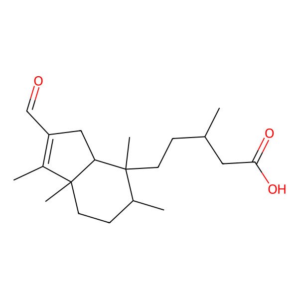 2D Structure of (3R)-5-[(3aR,4S,5R,7aR)-2-formyl-1,4,5,7a-tetramethyl-3a,5,6,7-tetrahydro-3H-inden-4-yl]-3-methylpentanoic acid