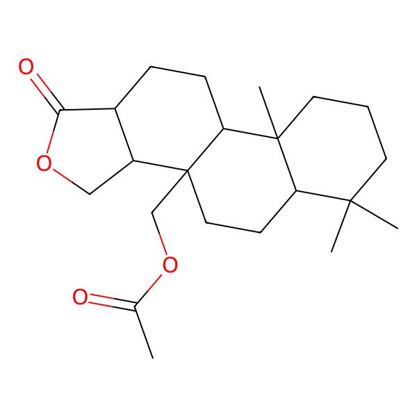 2D Structure of (6,6,9a-Trimethyl-1-oxo-3,3a,4,5,5a,7,8,9,9b,10,11,11a-dodecahydronaphtho[2,1-e][2]benzofuran-3b-yl)methyl acetate