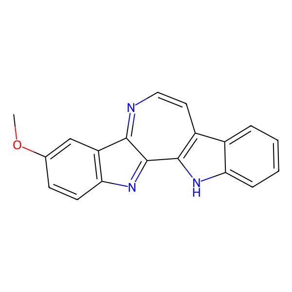 2D Structure of 7-Methoxy-3,11,21-triazapentacyclo[12.7.0.02,10.04,9.015,20]henicosa-1(14),2,4(9),5,7,10,12,15,17,19-decaene