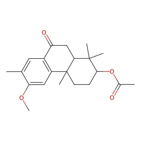 2D Structure of [(2S,4aS,10aR)-6-methoxy-1,1,4a,7-tetramethyl-9-oxo-3,4,10,10a-tetrahydro-2H-phenanthren-2-yl] acetate