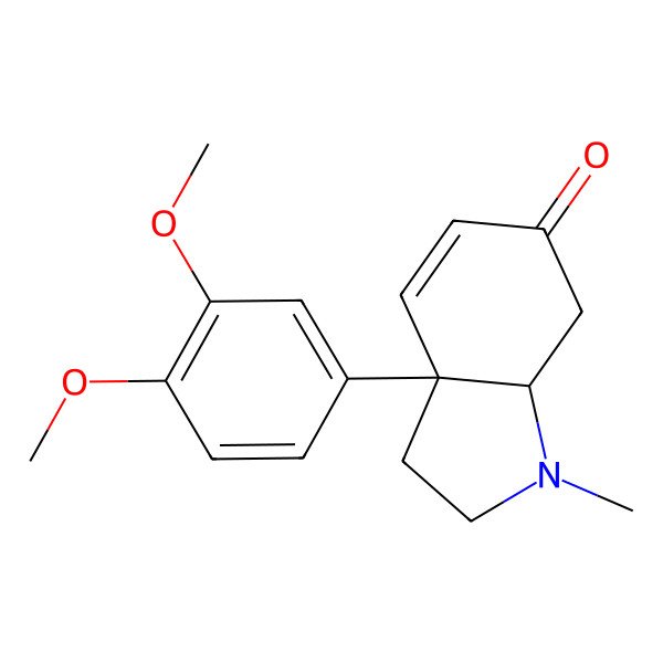 2D Structure of 3a-(3,4-Dimethoxyphenyl)-1-methyl-2,3,7,7a-tetrahydroindol-6-one