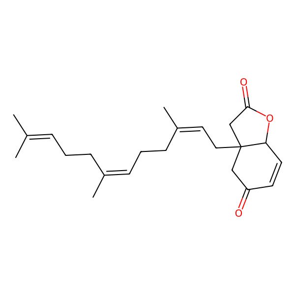 2D Structure of 3a-(3,7,11-trimethyldodeca-2,6,10-trienyl)-4,7a-dihydro-3H-1-benzofuran-2,5-dione 2D Structure of 3a-(3,7,11-trimethyldodeca-2,6,10-trienyl)-4,7a-dihydro-3H-1-benzofuran-2,5-dione