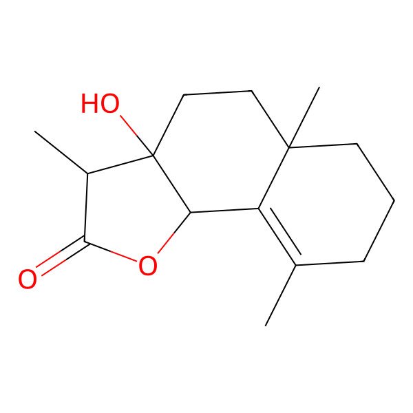2D Structure of 3a-hydroxy-3,5a,9-trimethyl-4,5,6,7,8,9b-hexahydro-3H-benzo[g][1]benzofuran-2-one