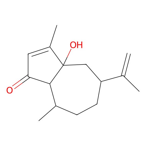 2D Structure of 3a-Hydroxy-3,8-dimethyl-5-prop-1-en-2-yl-4,5,6,7,8,8a-hexahydroazulen-1-one
