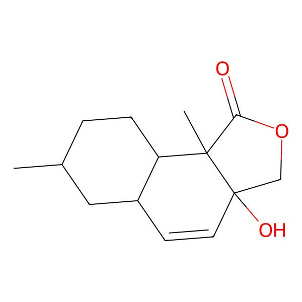 2D Structure of 3a-hydroxy-7,9b-dimethyl-5a,6,7,8,9,9a-hexahydro-3H-benzo[g][2]benzofuran-1-one