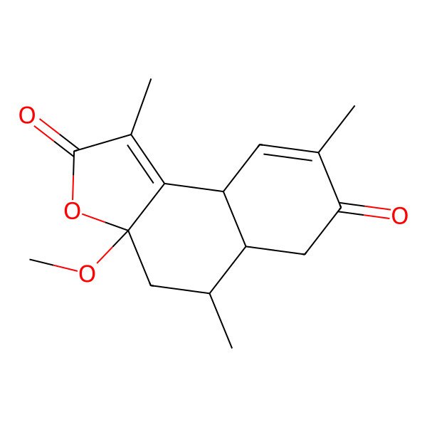 2D Structure of 3a-methoxy-1,5,8-trimethyl-5,5a,6,9a-tetrahydro-4H-benzo[e][1]benzofuran-2,7-dione