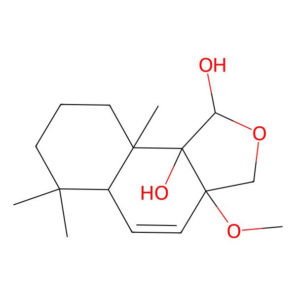 2D Structure of 3a-Methoxy-6,6,9a-trimethyl-1,3,5a,7,8,9-hexahydrobenzo[g][2]benzofuran-1,9b-diol