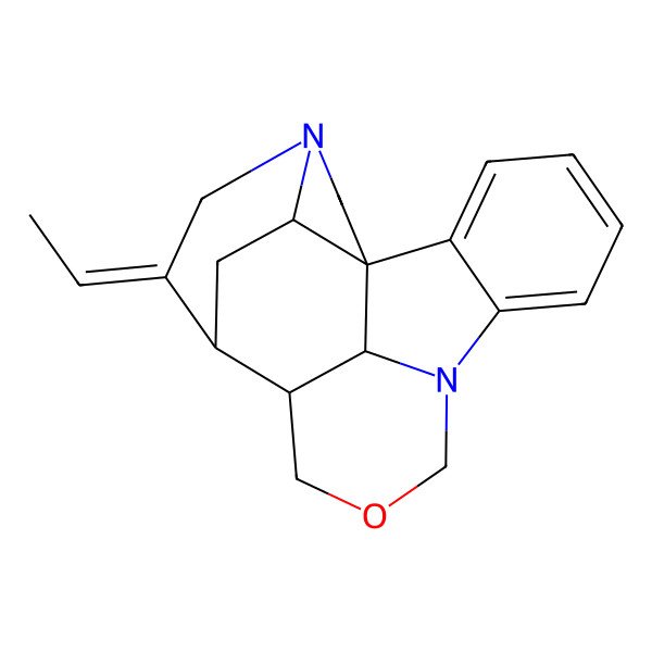 2D Structure of (1R,12S,13R,14E,19S,21S)-14-ethylidene-10-oxa-8,16-diazahexacyclo[11.5.2.11,8.02,7.016,19.012,21]henicosa-2,4,6-triene