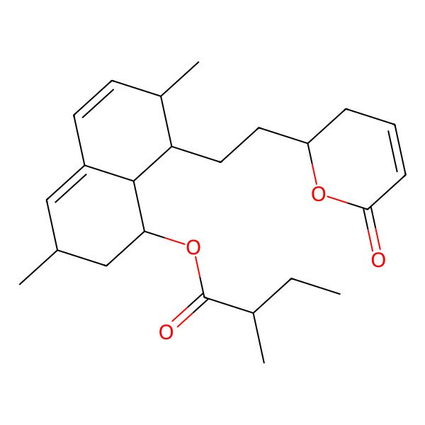 2D Structure of [(1S,3R,7S,8S,8aR)-3,7-dimethyl-8-[2-[(2R)-6-oxo-2,3-dihydropyran-2-yl]ethyl]-1,2,3,7,8,8a-hexahydronaphthalen-1-yl] (2R)-2-methylbutanoate