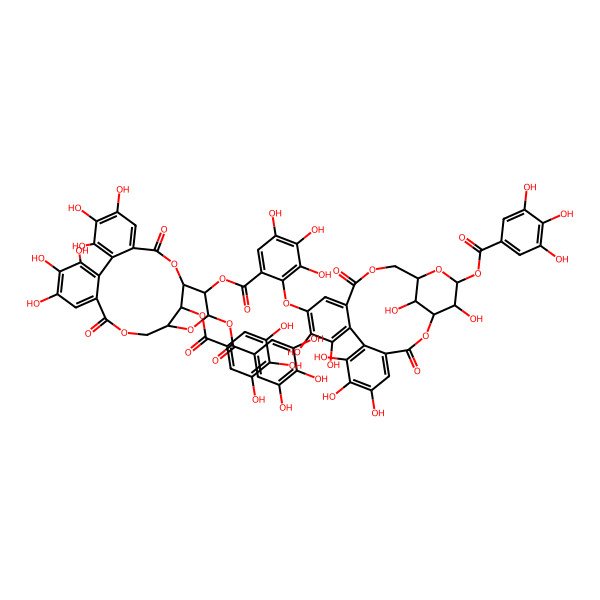 2D Structure of [(1S,19R,21S,22R,23R)-6,7,8,11,12,13-hexahydroxy-3,16-dioxo-21,23-bis[(3,4,5-trihydroxybenzoyl)oxy]-2,17,20-trioxatetracyclo[17.3.1.04,9.010,15]tricosa-4,6,8,10,12,14-hexaen-22-yl] 2-[[(1S,19R,21S,22R,23R)-6,7,8,11,12,22,23-heptahydroxy-3,16-dioxo-21-(3,4,5-trihydroxybenzoyl)oxy-2,17,20-trioxatetracyclo[17.3.1.04,9.010,15]tricosa-4,6,8,10,12,14-hexaen-13-yl]oxy]-3,4,5-trihydroxybenzoate