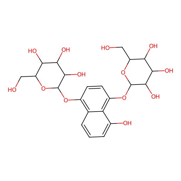 2D Structure of 2-(Hydroxymethyl)-6-[5-hydroxy-4-[3,4,5-trihydroxy-6-(hydroxymethyl)oxan-2-yl]oxynaphthalen-1-yl]oxyoxane-3,4,5-triol